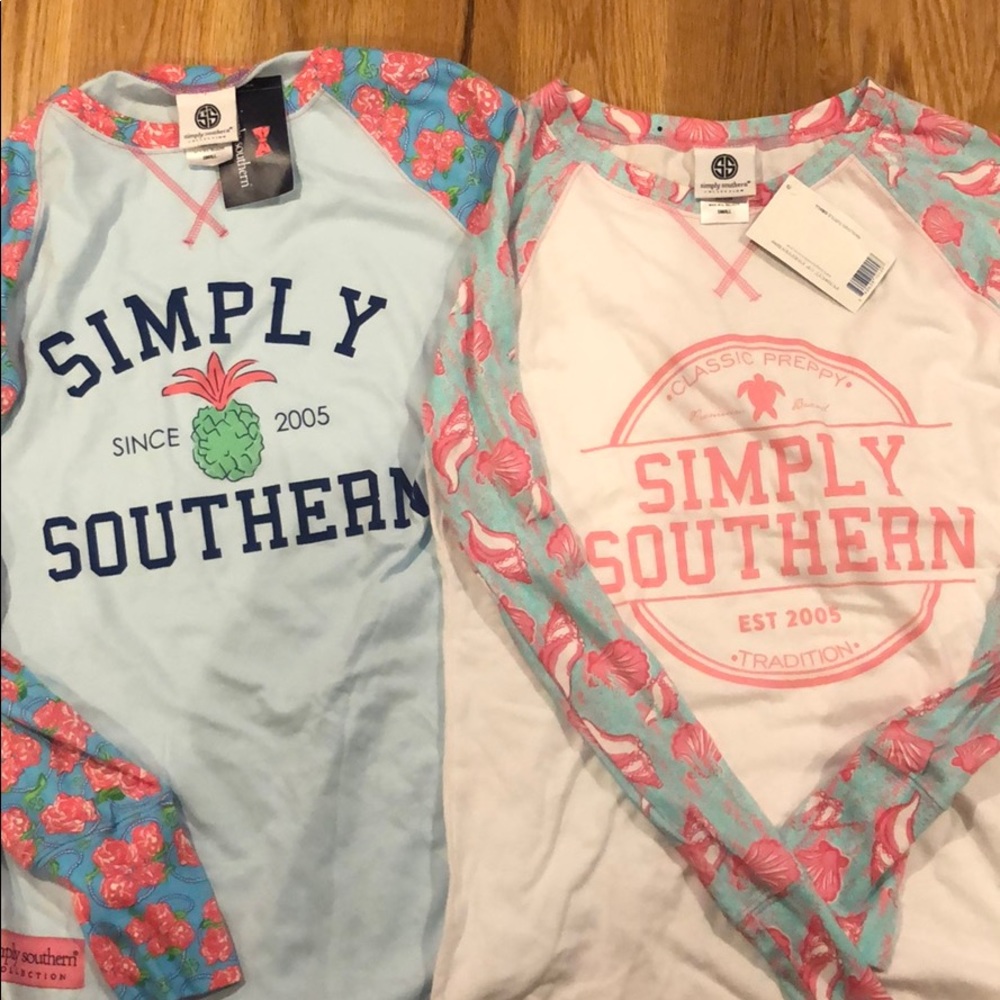 2 NWT Long sleeve Simply Southern t-shirts